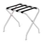 Steel Flat Top Luggage Rack, Silver with Black Straps